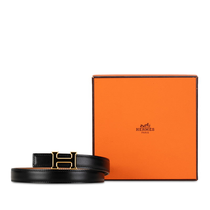 Hermes Mini-Constance H-Belt Reverseible Belt Size 70 Black Brown Leather  Hermes