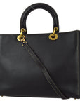 Christian Dior 2002 Black Calfskin Large Lady Dior Bag