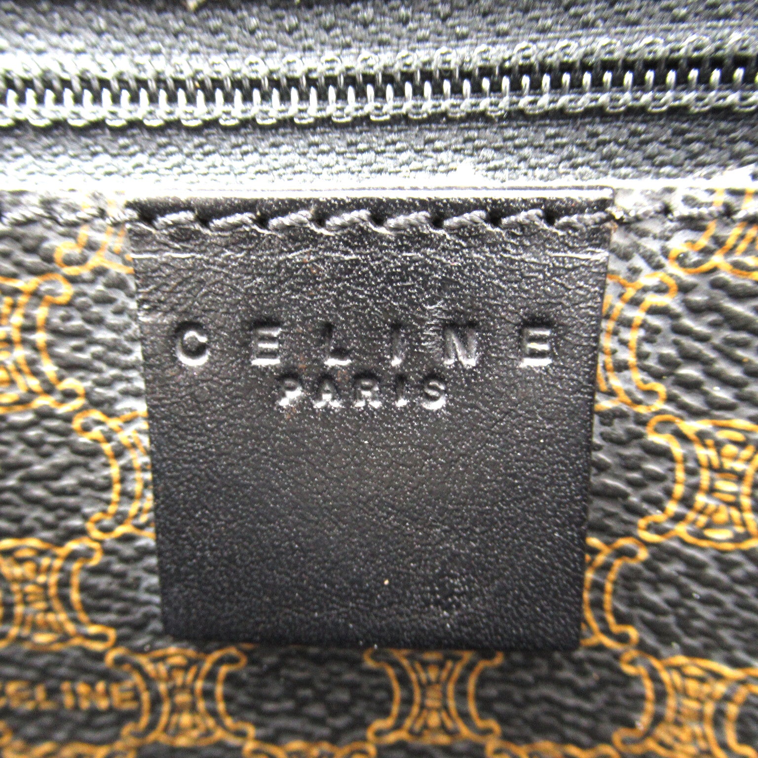 Celine Celine ping Bag Bag PVC Coated Linen  Black/Brown Linen