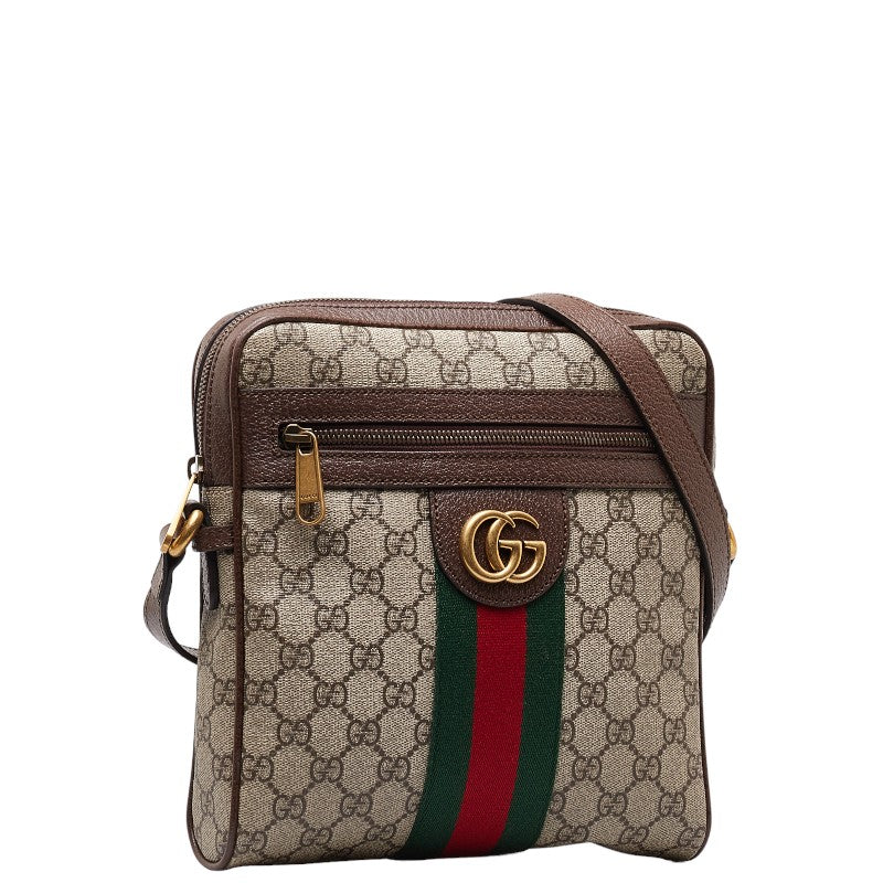 Gucci GG Supreme Sy Line  Shoulder Bag 547926 Brown Beige PVC Leather  Gucci