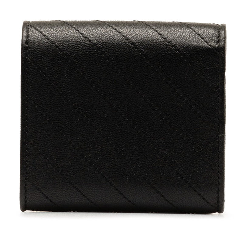 Gucci Blonde Interlocking G Double Fold Wallet 760316 AACP7 Black Leather  Gucci