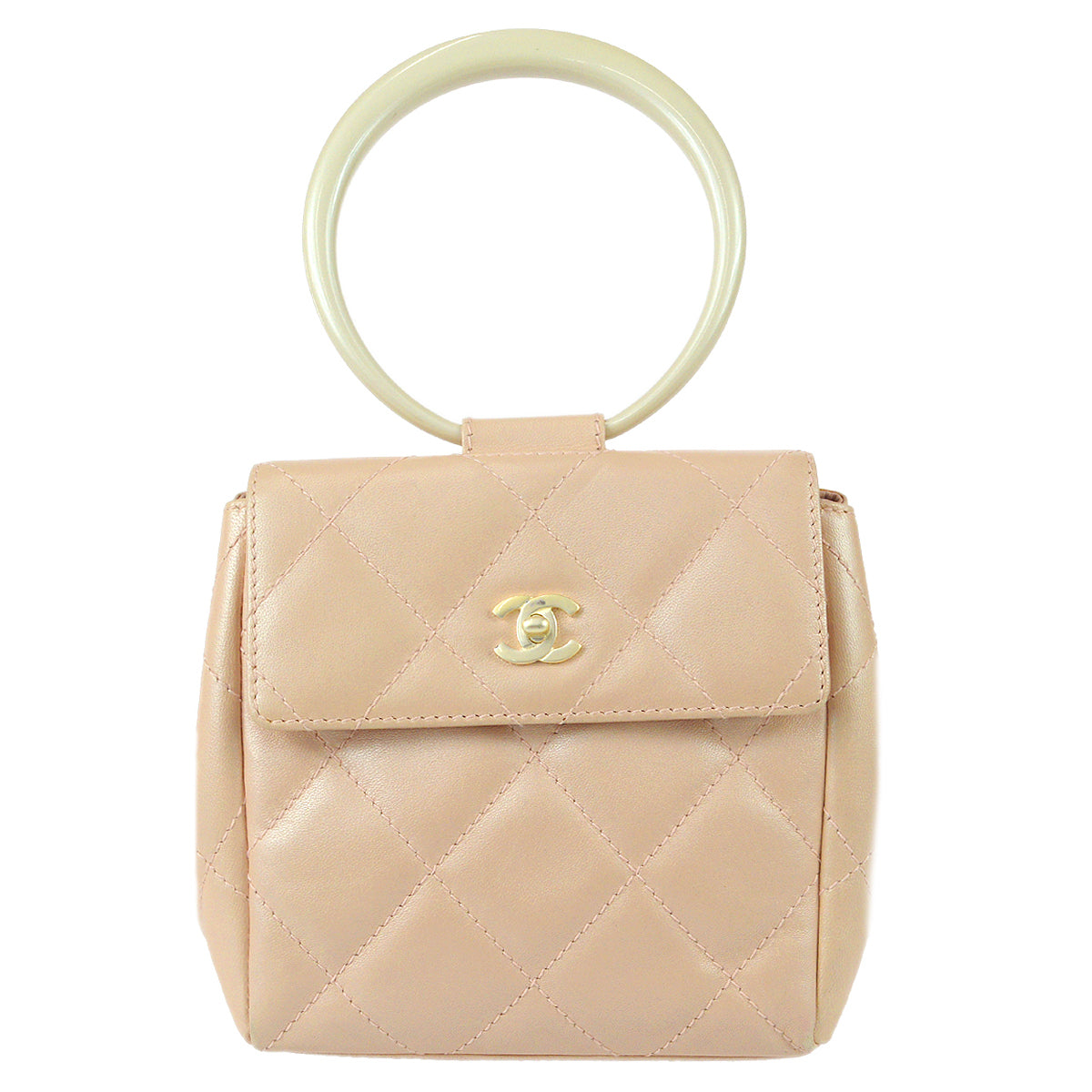 Chanel White Lambskin Handbag