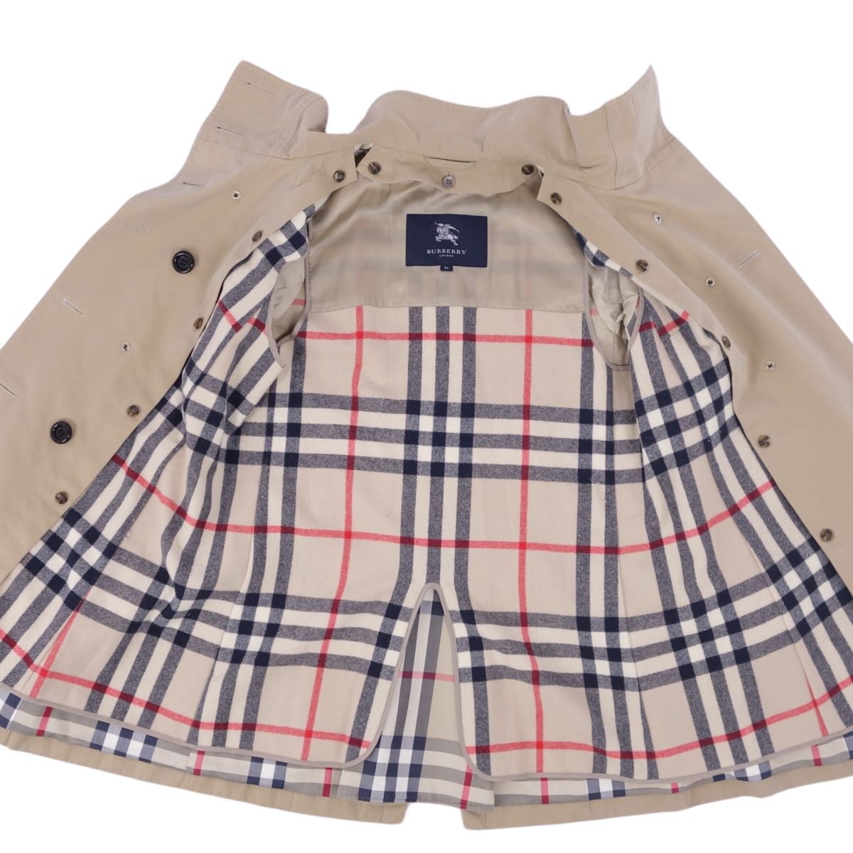 Burberry London BURBERRY LONDON Coat Cotton 100%  Check Out  36 (equivalent to S) Beige - E-