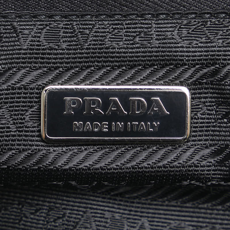 Prada Triangle Logo  Tote Bag Handbag Black Nylon Leather  Prada  Livestock