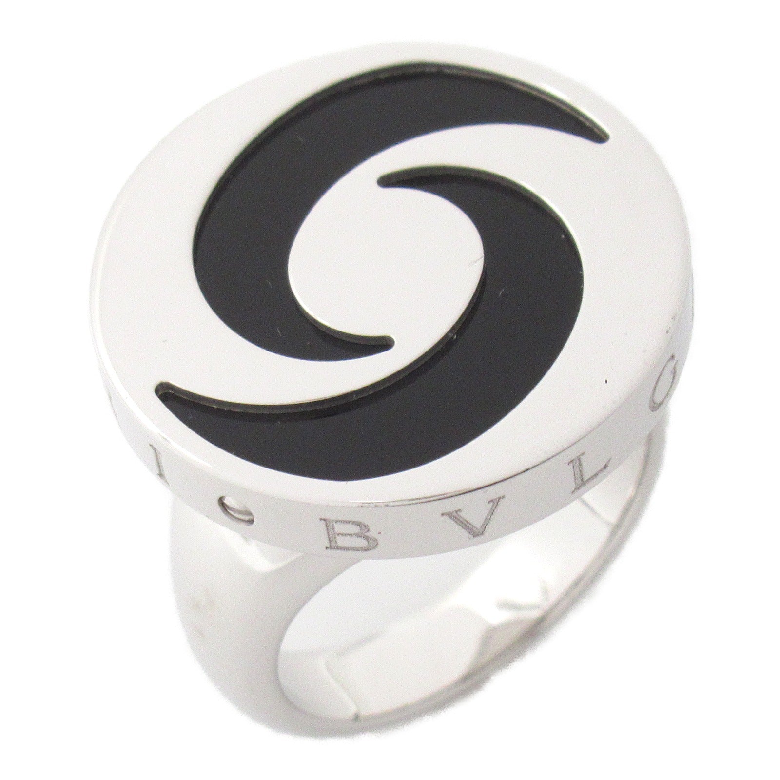 Bulgari BVLGARI Optical Onyx Ring Ring Ring Jewelry K18WG (White G) Stainless Steel Onyx   Black Close-up