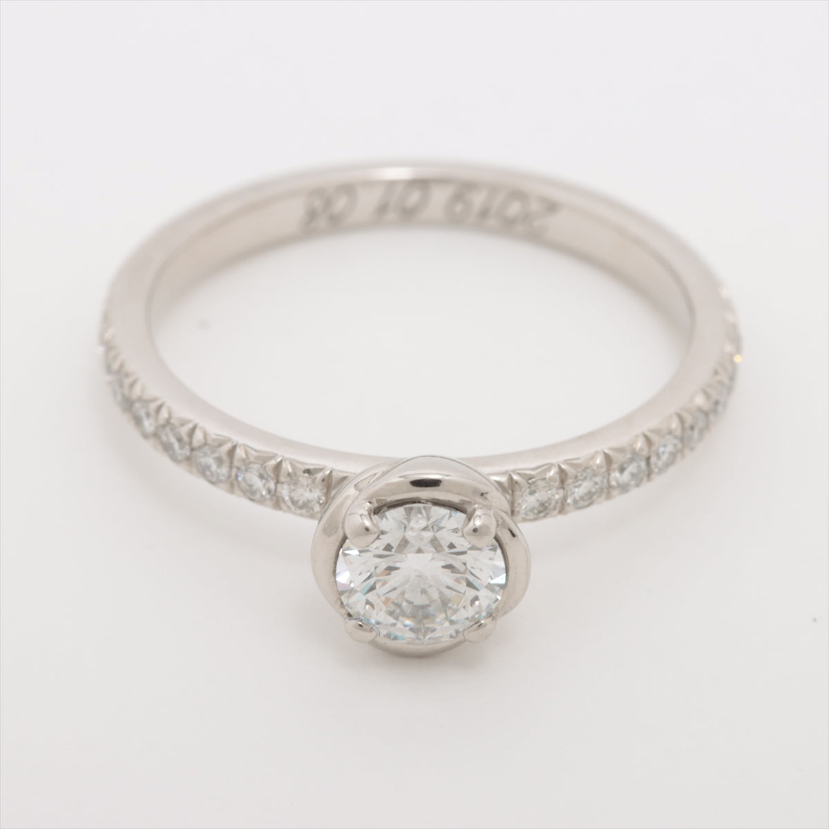 Stud_Earrings Rose Diamond Ring Pt950 2.8g 0.32 47 GIA None. 6255983665