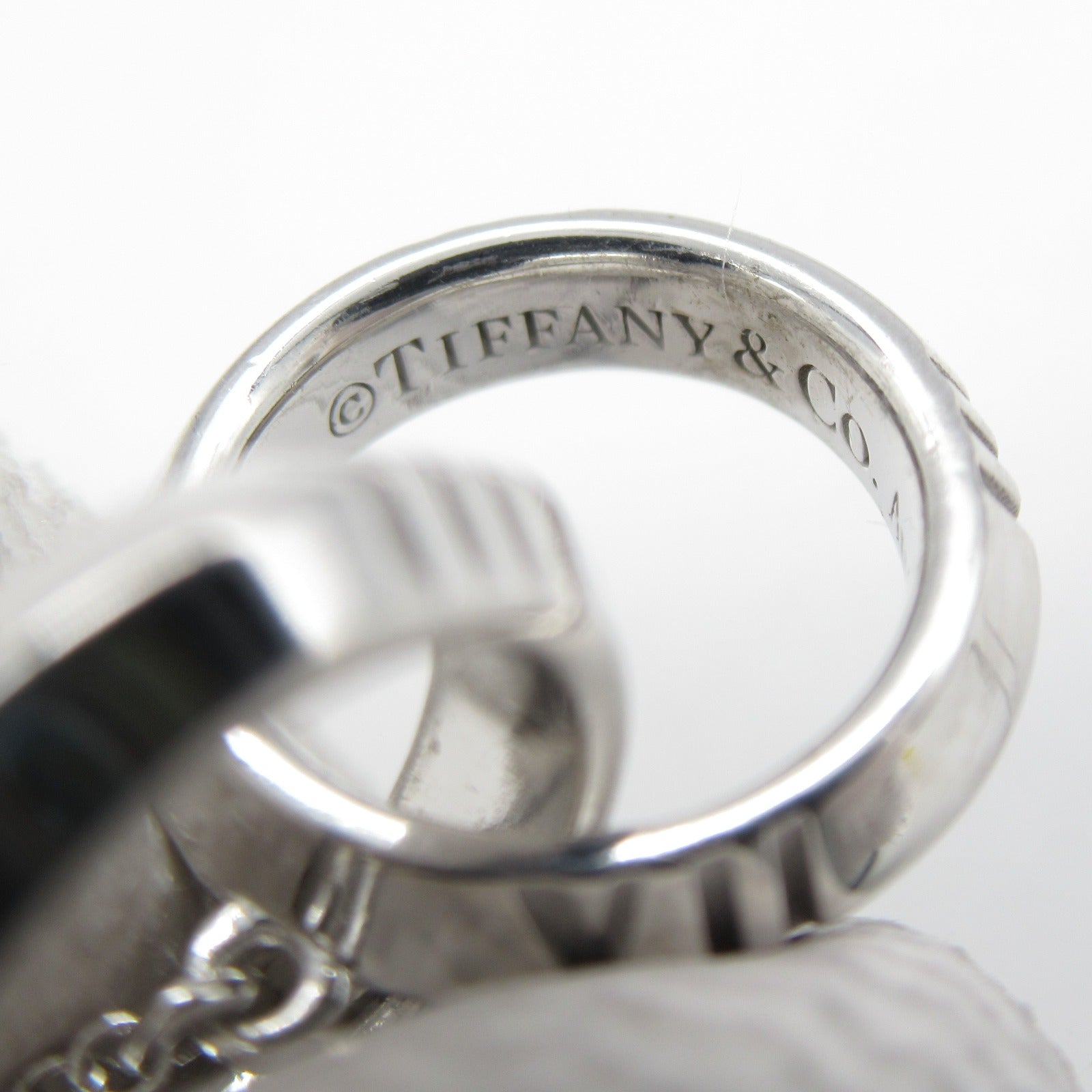 TIFFANY&CO Atlas X Close Interlocking Necklace Collar Jewelry K18WG (White G)  Silver
