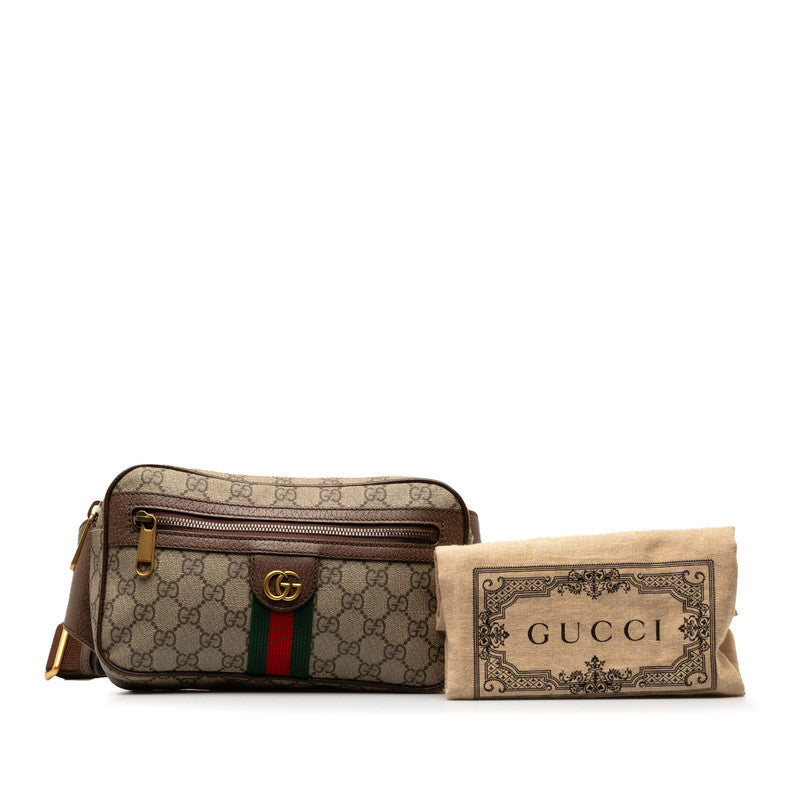 Gucci GG Supreme Ophidia Body Bag Waist Bag Shoulder Bag 574796 Beige Brown PVC Leather  Gucci