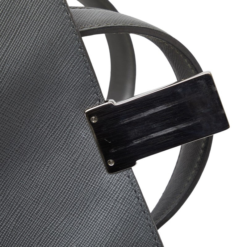 Prada Triangle Logo  Sapphire Handbag Tote Bag Gr Leather  Prada