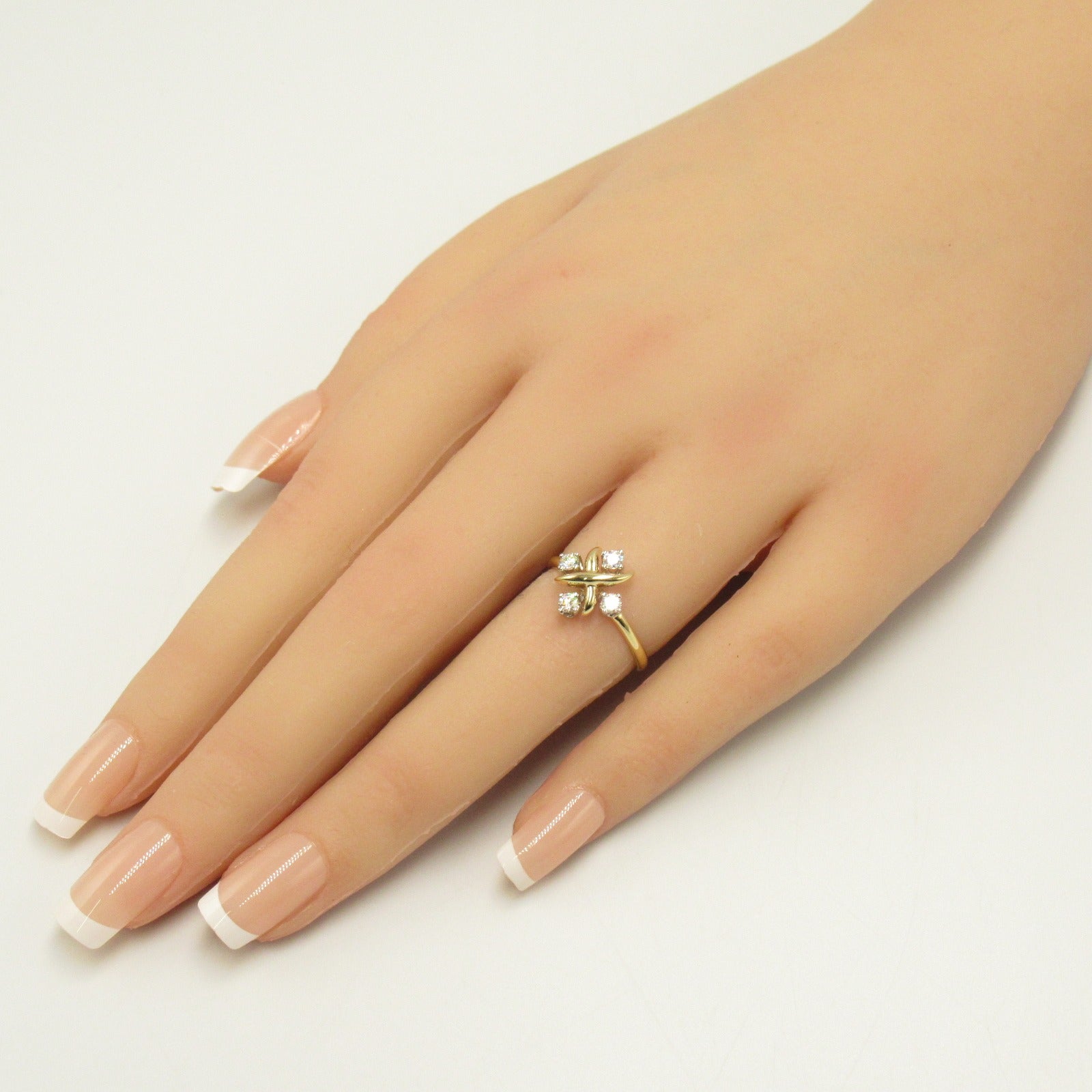 Tiffany TIFFANY&amp;CO Shramburze Linen Diamond Ring Ring Jewelry K18 (Yellow G) Pt950 Platinum Diamond  Clearance
