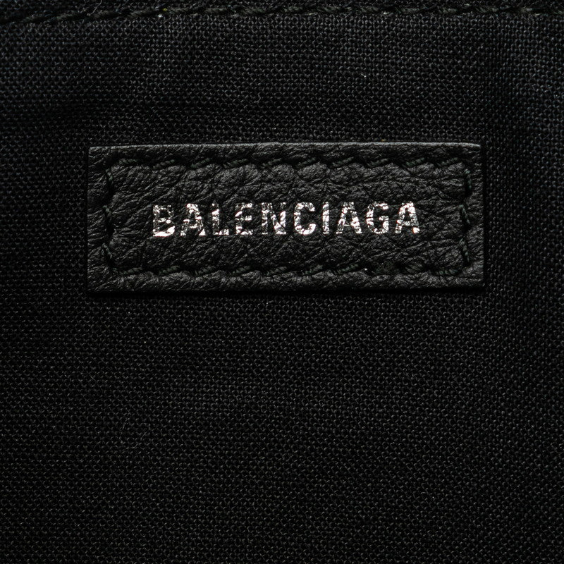 Balenciaga Logo Backpack 485110 Black Leather Mens BALENCIAGA