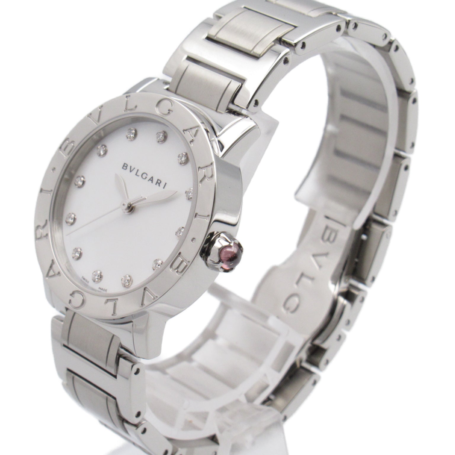 Bulgari BVLGARI n 12P Diamond  Watch Stainless Steel  White S BBL33S