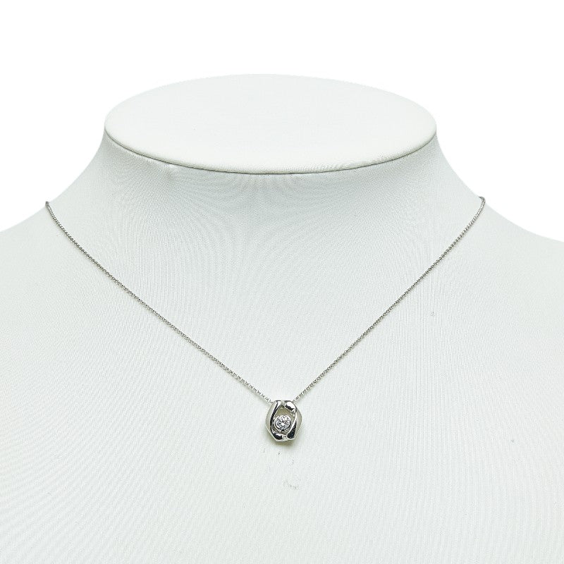 Polar K18WG White g diamond 0.18ct necklace  POLA