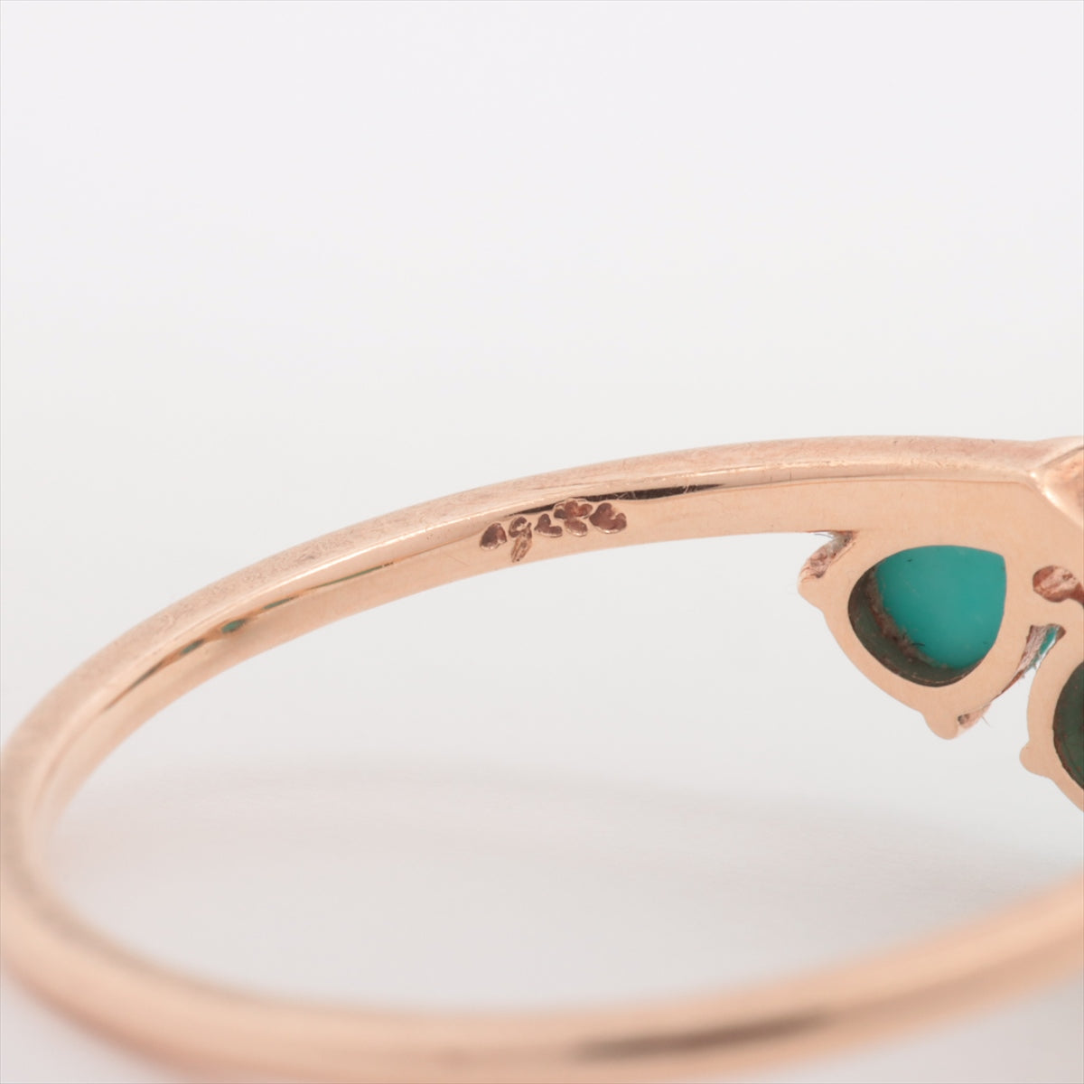 Agat Turquoise Diamond Ring K10 (YG) 1.1g 0.01 E