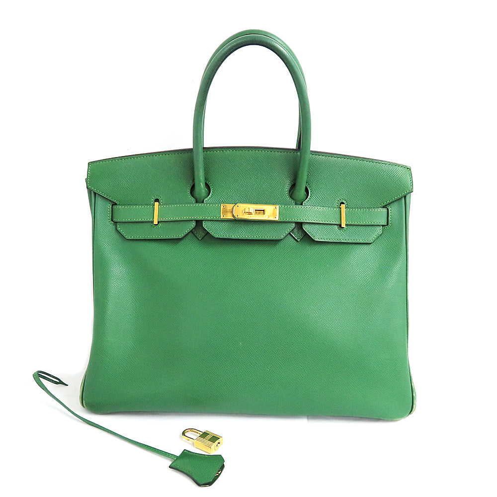 Hermes Birkin 35 Green G  Epsom Handbag  G Mark 2003 Manufactured □ Leather  Mens □ Antique □ Weeda