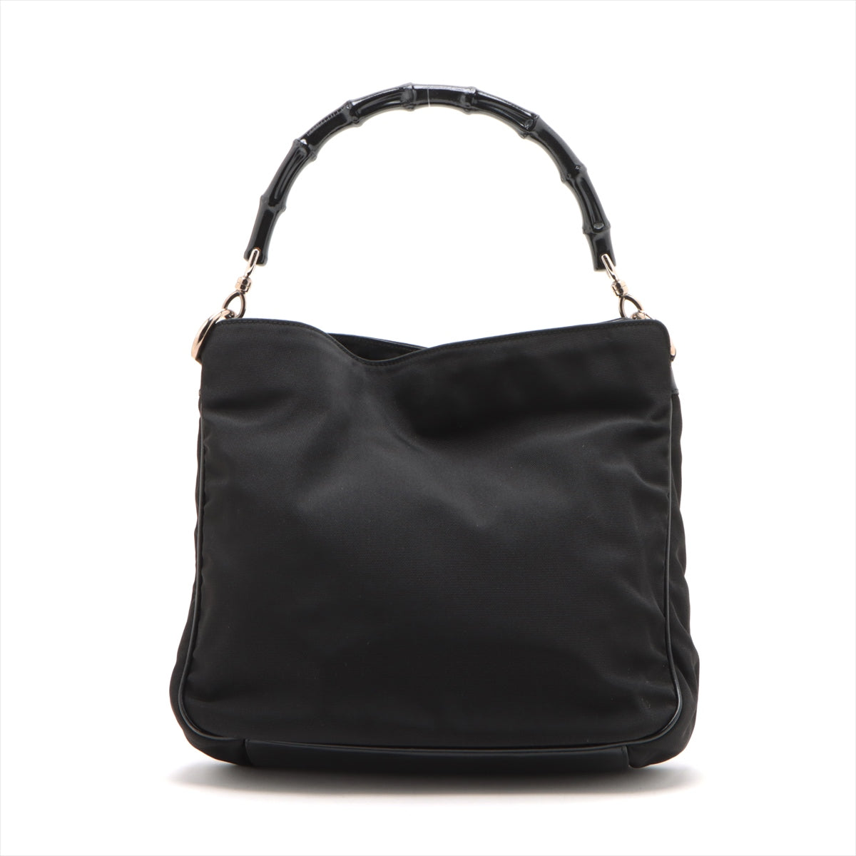 Prada Bamboo Nylon Handbag Black