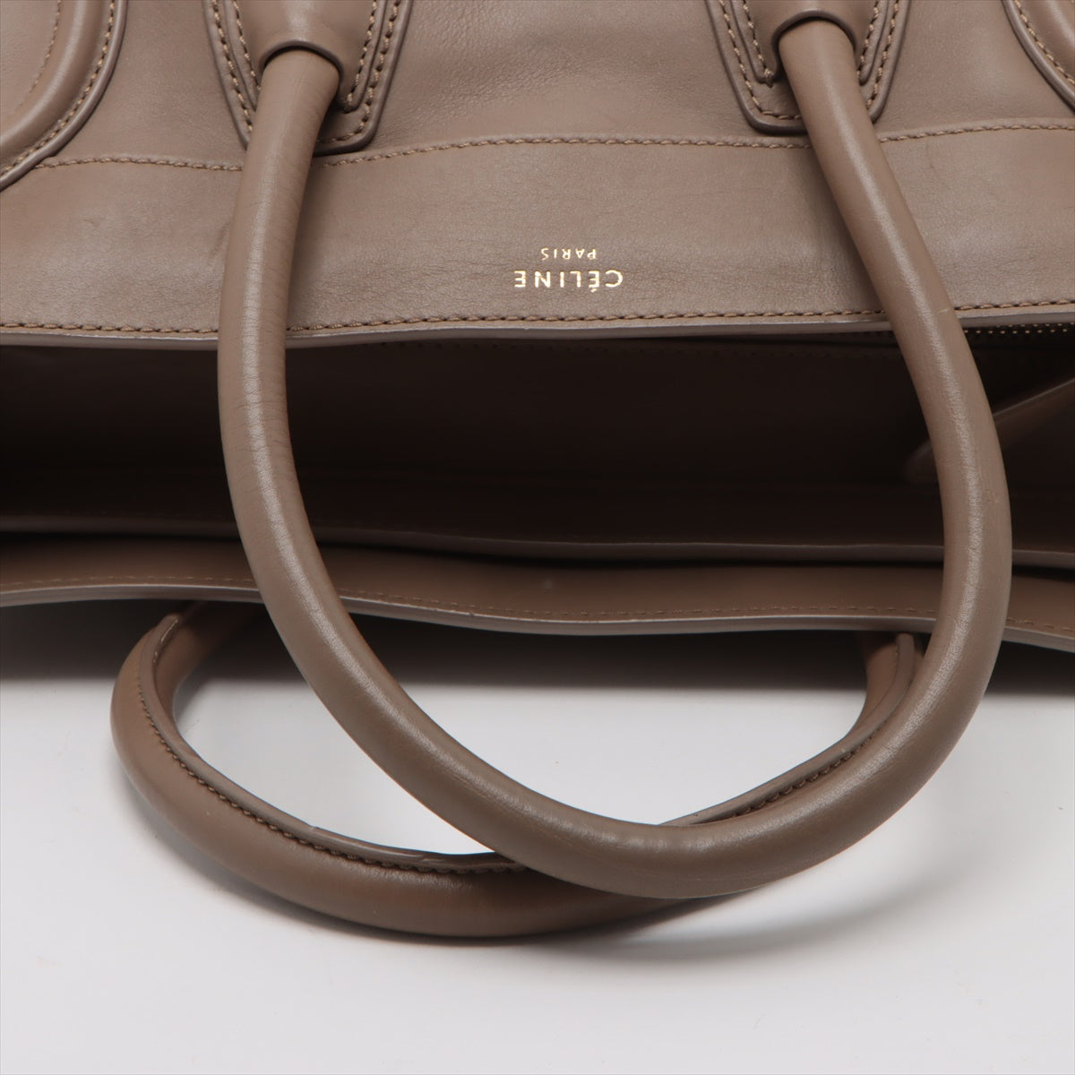 Celine Luggage Mini per Leather Handbag Beige Lagoon
