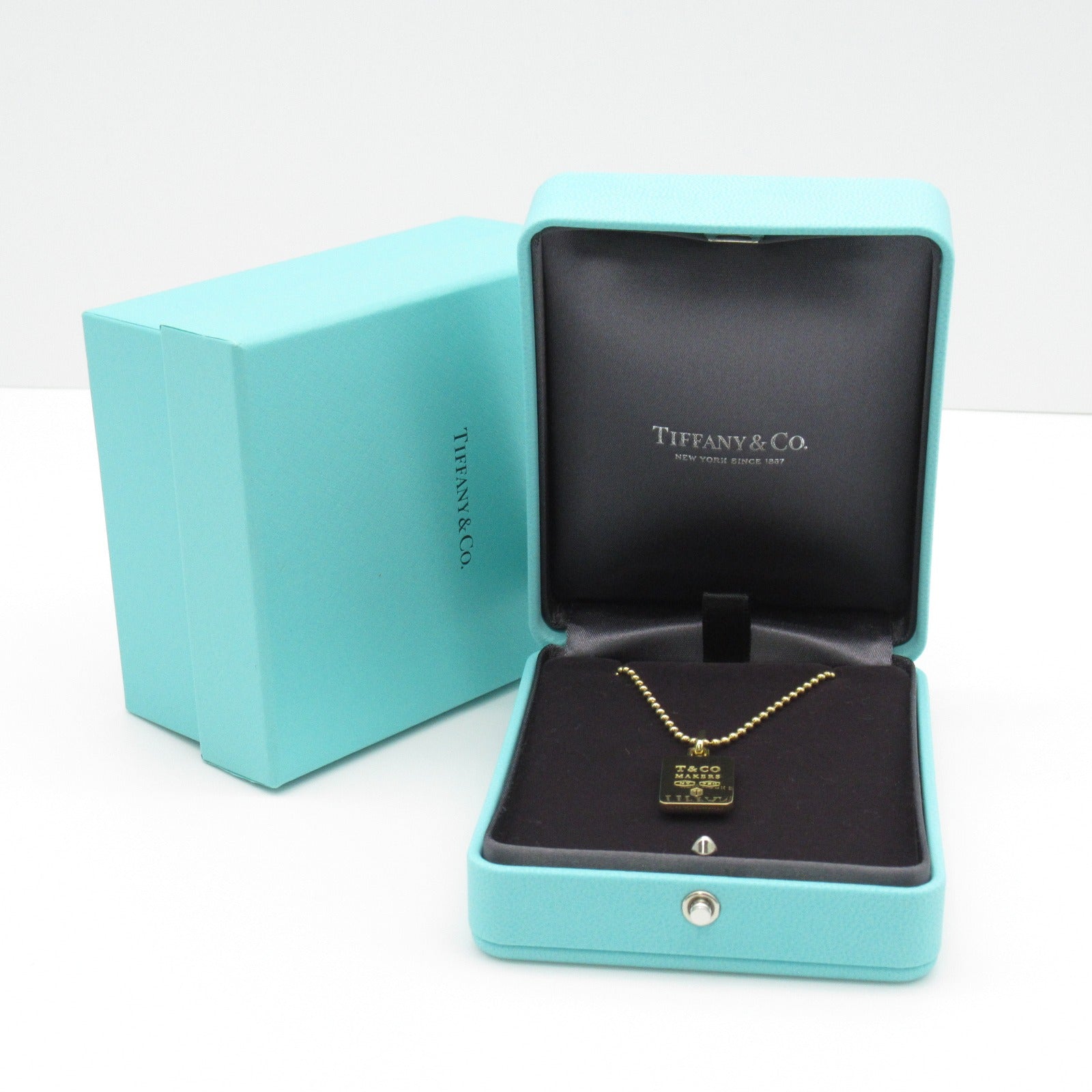 Tiffany TIFFANY&amp;CO manufacturers square necklace necklace jewelry K18 (yellow g) men ladies gold