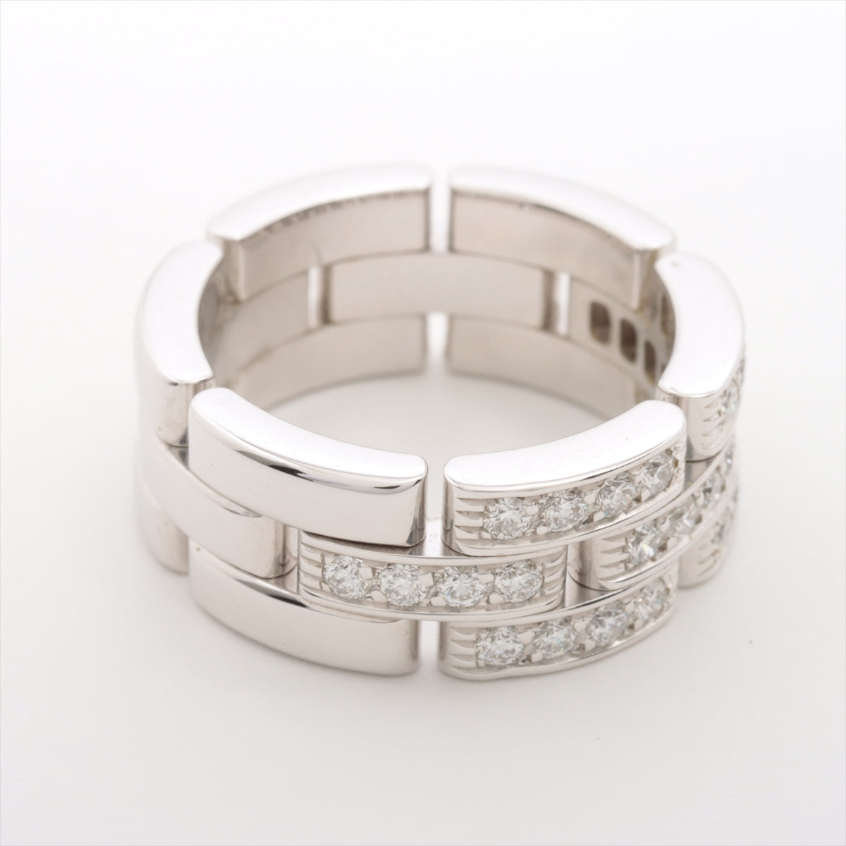 Cartier Miyong Panthal Half Diamond Ring 750 (WG) 12.5g