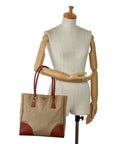 Prada Triangle Logo  Handbag Torch Bag Karki Brown Canvas Leather  Prada