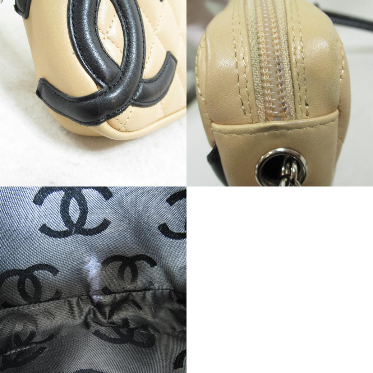 Chanel CHANEL Combo Line Accessory Pochette Accessory Pochette (Hands-on) Bag   Beige / Black A25175