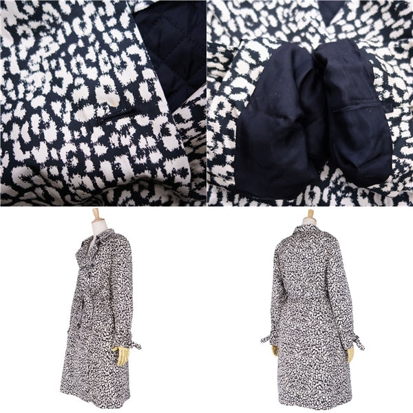 Leilian Long Coat  Cotton Liner Leilian Long Coat With Leopard Long Coat With Cotton Liner  11 (M Equivalent) White/Black