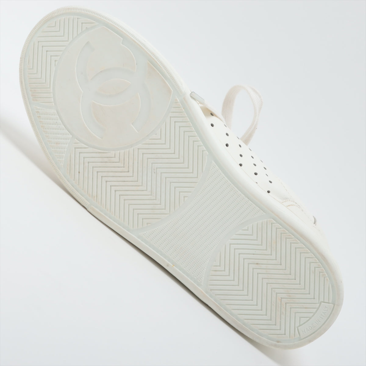 Chanel Coco Leather Trainers 38  White G38808