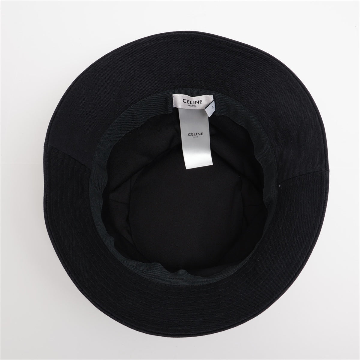 Celine Logo Bucket Hat M Cotton Black