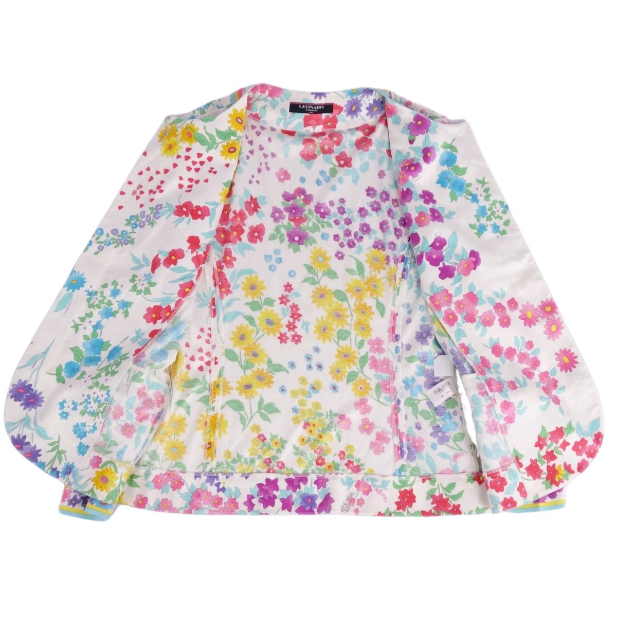 LEONARD FASHION Jacket -Color Flowers Cotton Out  M Multicolor