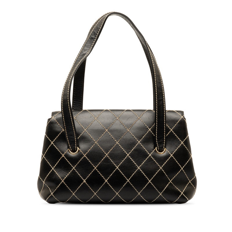 Chanel Wild Stick Coco Handbag Shoulder Bag Black Leather  Chanel