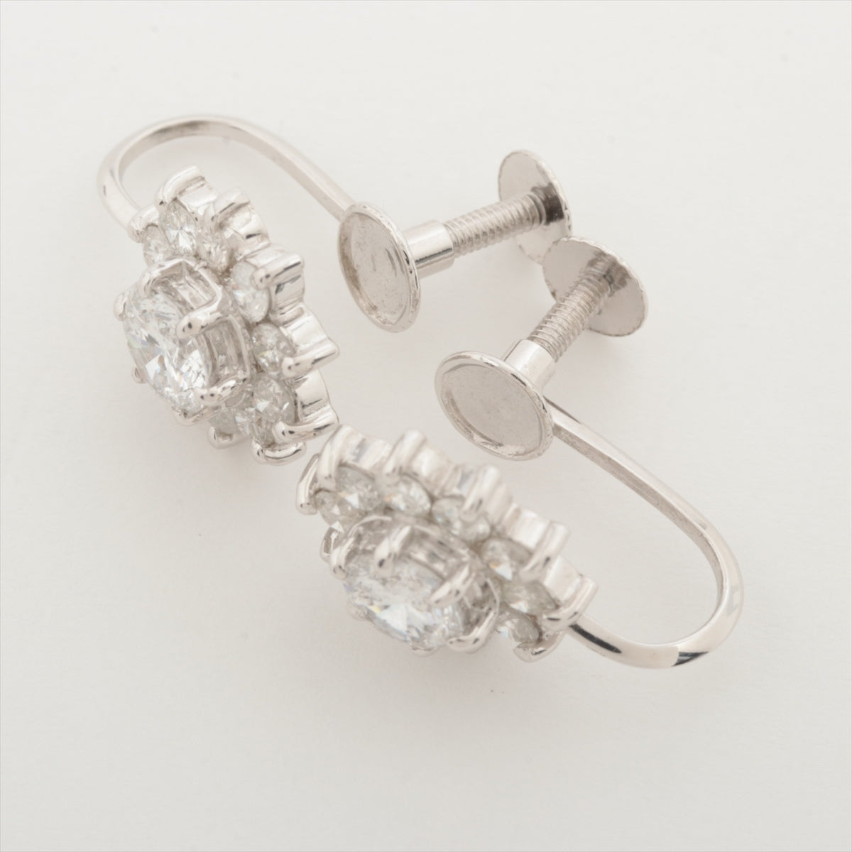 Diamond Earring Pt900Pt850 4.8g 075 073 E