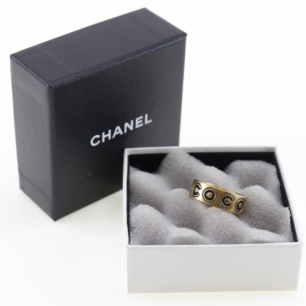 CHANEL Coco Logo . 13 Ring Ring A17354 G Plated French made 2001 01A  8.2g coco logo