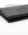 Gucci Soho Leather Chain Wallet Black 598211 Outlet Mark