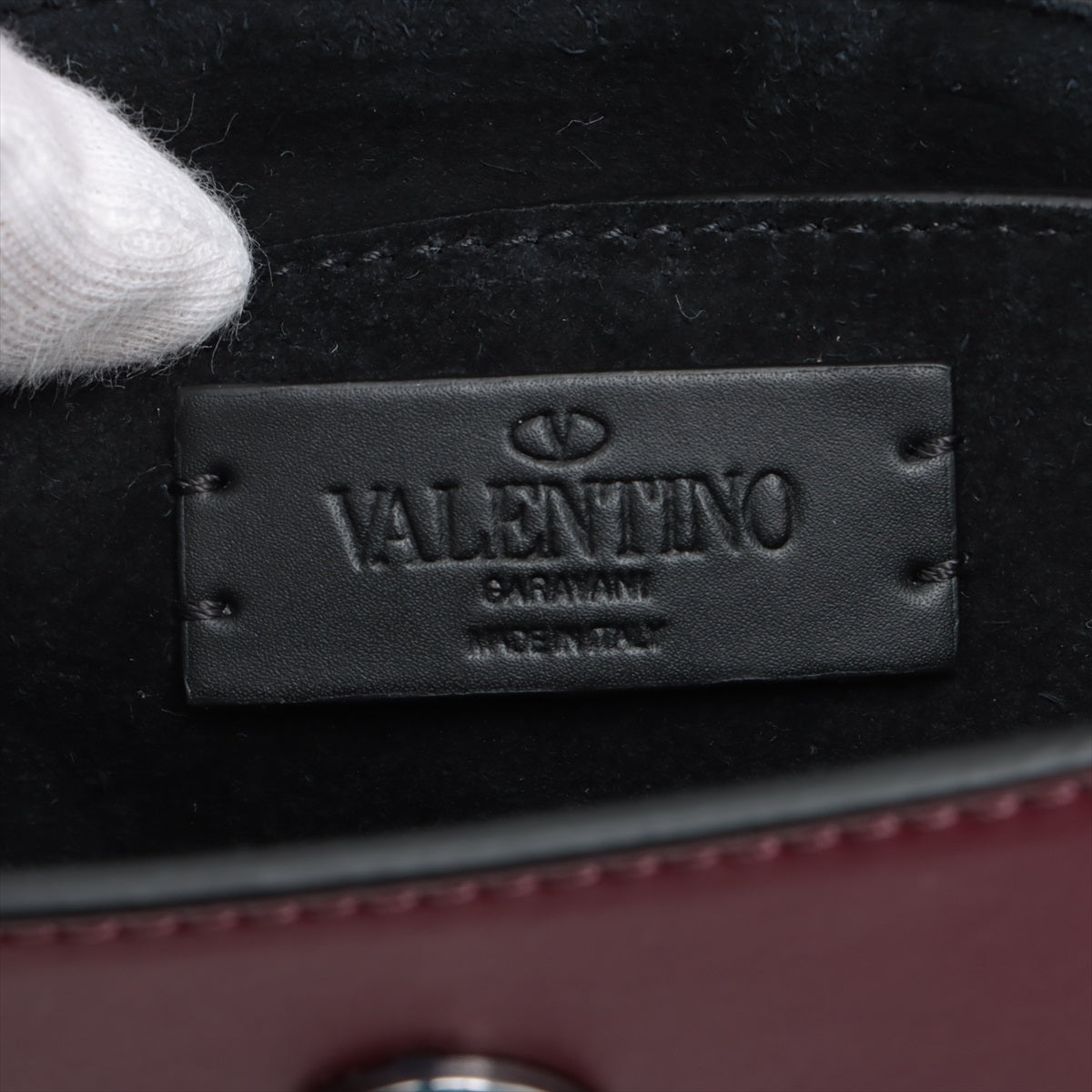Valentino Garavani Leather Body Bag Bordeaux