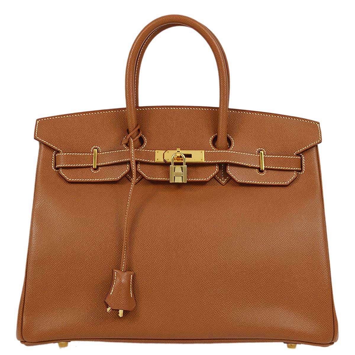 Hermes Gold Courchevel Birkin 35 Handbag