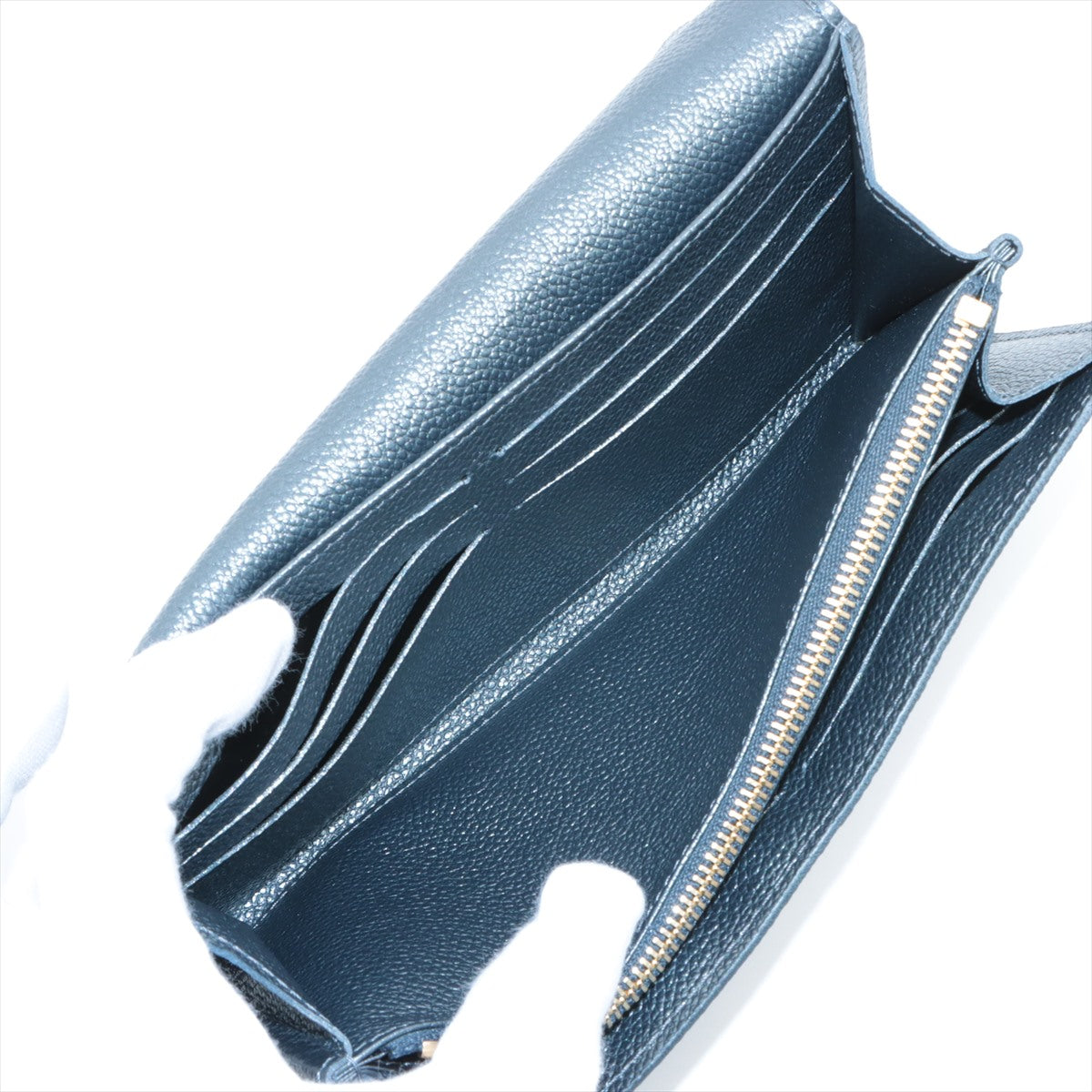 Louis Vuitton Monogram Emplant Portfoliosala NM M82668 Blue Long  Reaction Wallet
