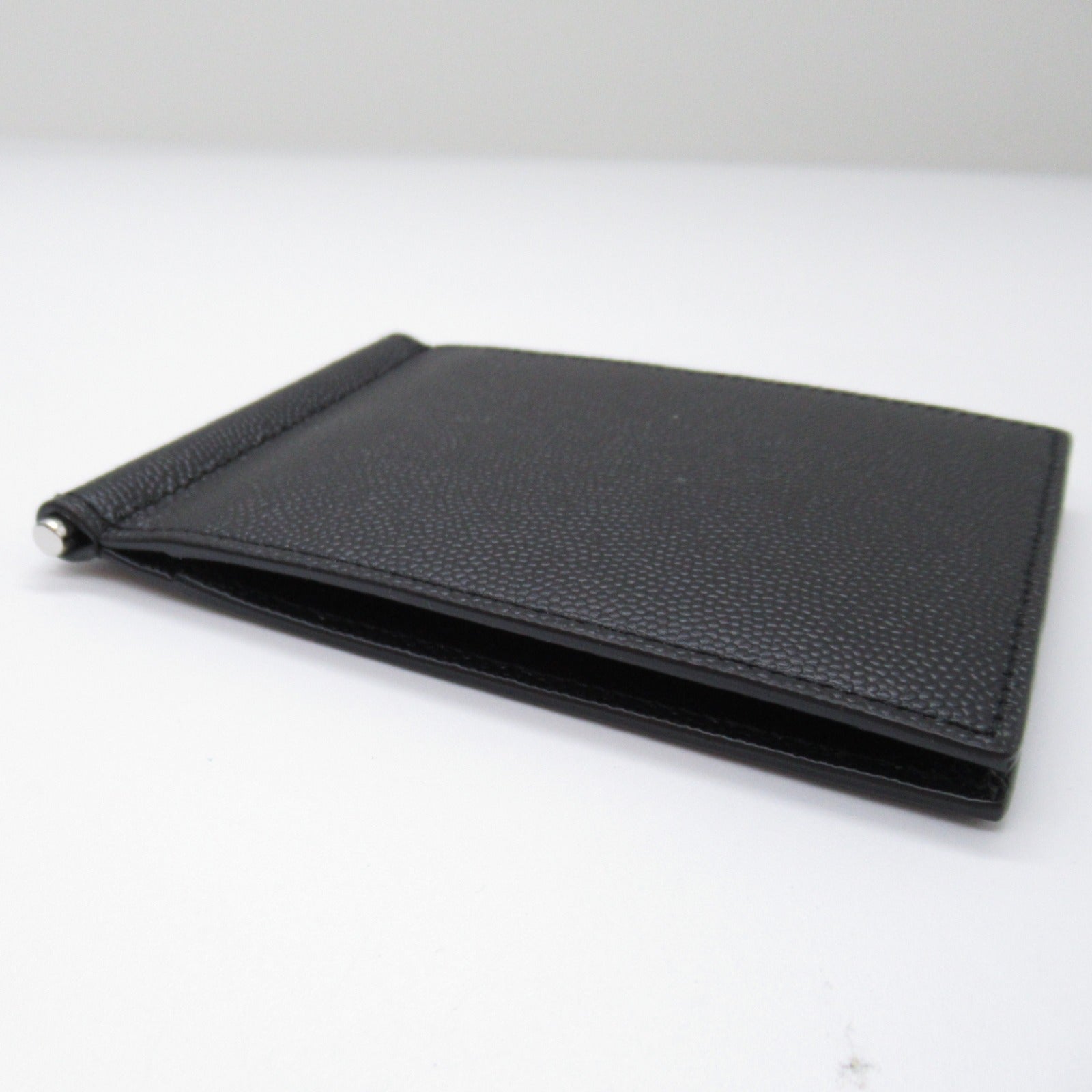 Saint Laurent Double Fold Wallet Double Folded Wallet Leather  Wallet Black 378005BTY0N1000