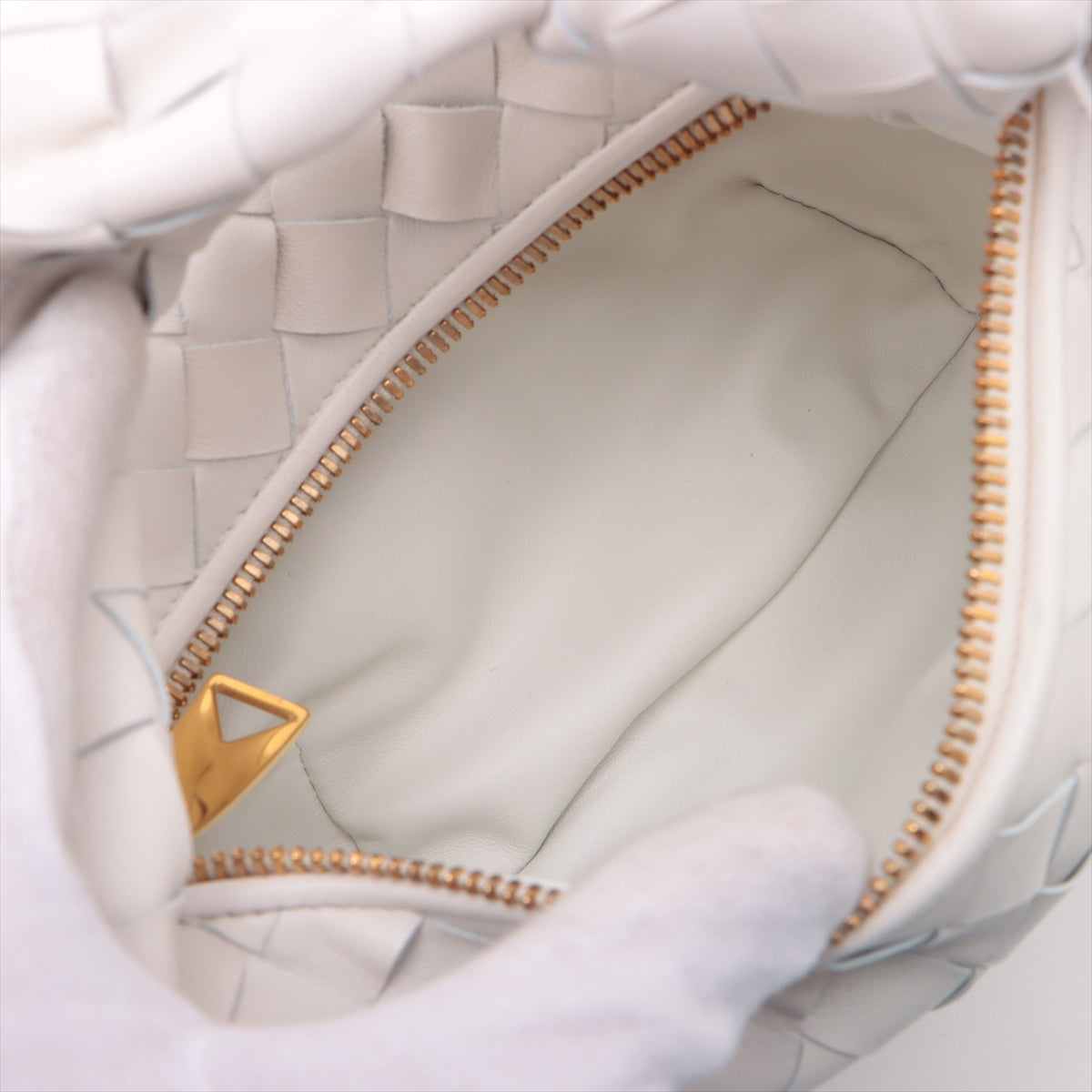 Bottega Veneta Mini The Jodie Interlude Leather Handbag White