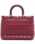 Christian Dior  Dior Lady Leather 2WAY Handbag Bordeaux