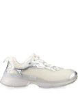 Christian Dior DIOR VIBE Leather  Laver Trainers 39.5  Silver × White Mesh Logo Charm