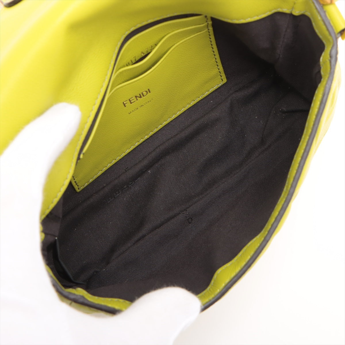 Fendi Mini Bucket Leather 2WAY Shoulder Bag Green 8BS017