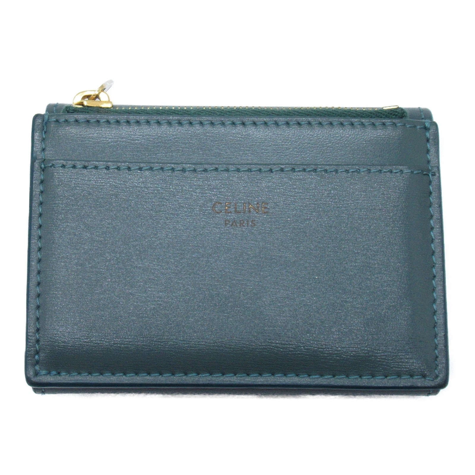Celine Celine f Compact Wallet Three Fold Wallet Wallet  (Bosque)  Green  (Antic)