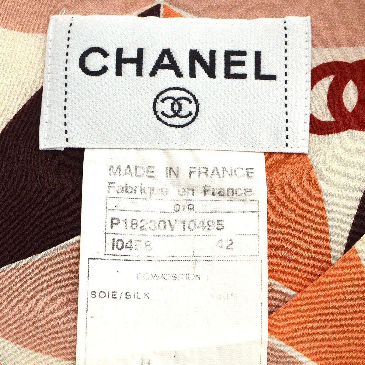 Chanel 2001 Fall CC geometric-print silk top 