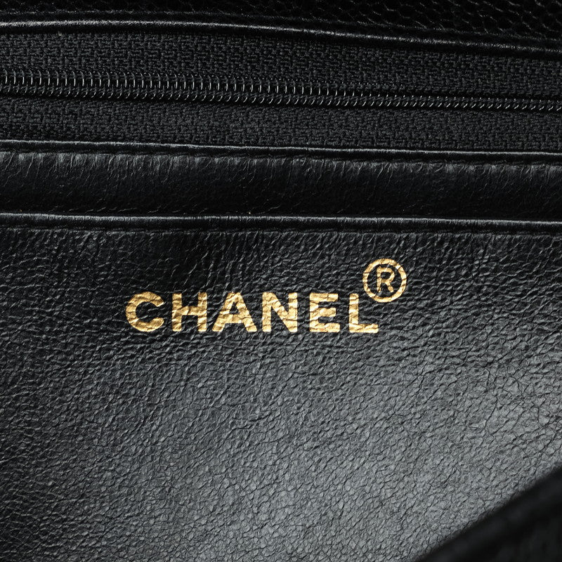 Chanel Coco Mademoiselle Double Chain Shoulder Bag Black Caviar S  Chanel