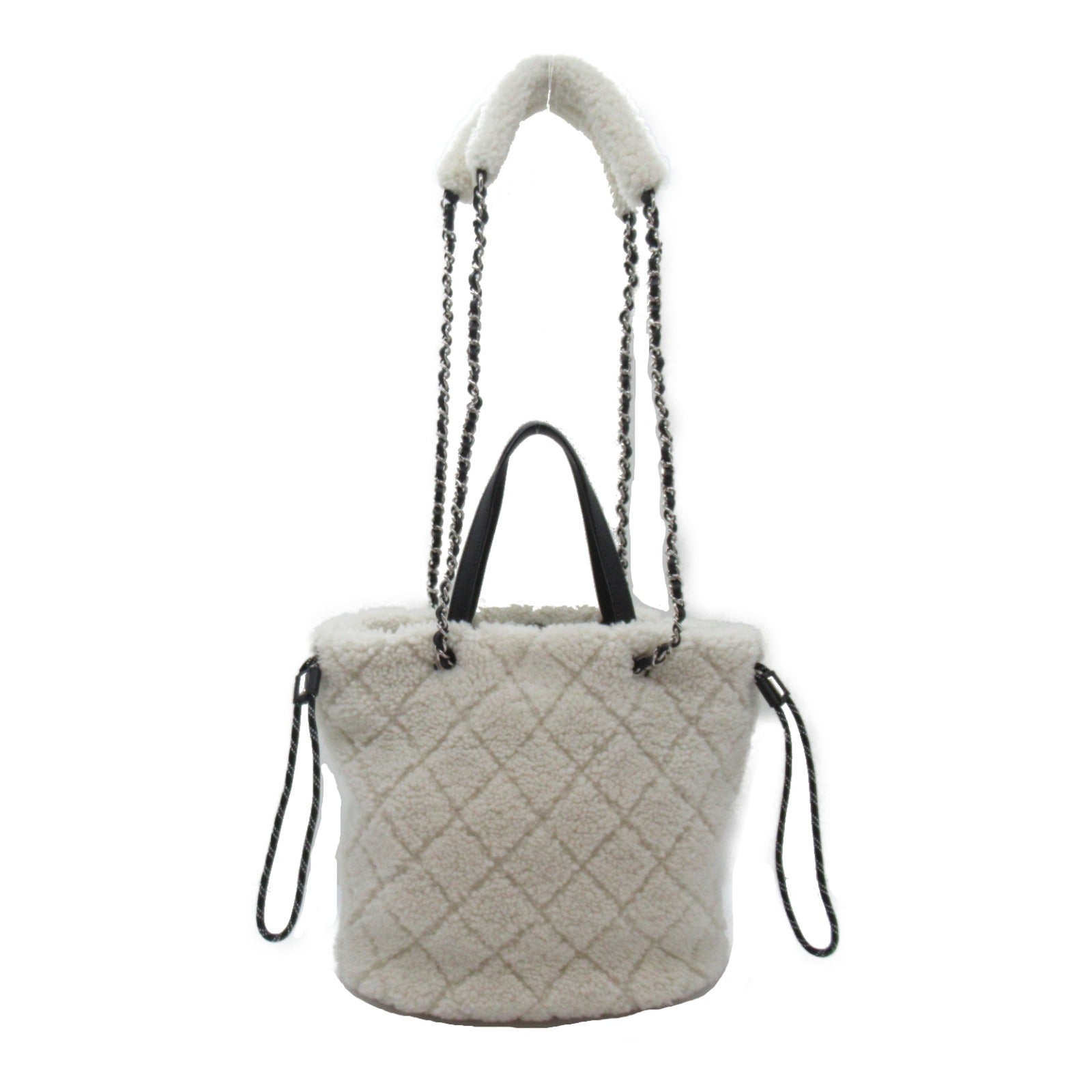 Chanel 2w Shoulder Bag 2way Shoulder Bag Leather Allings-P  White AS0981