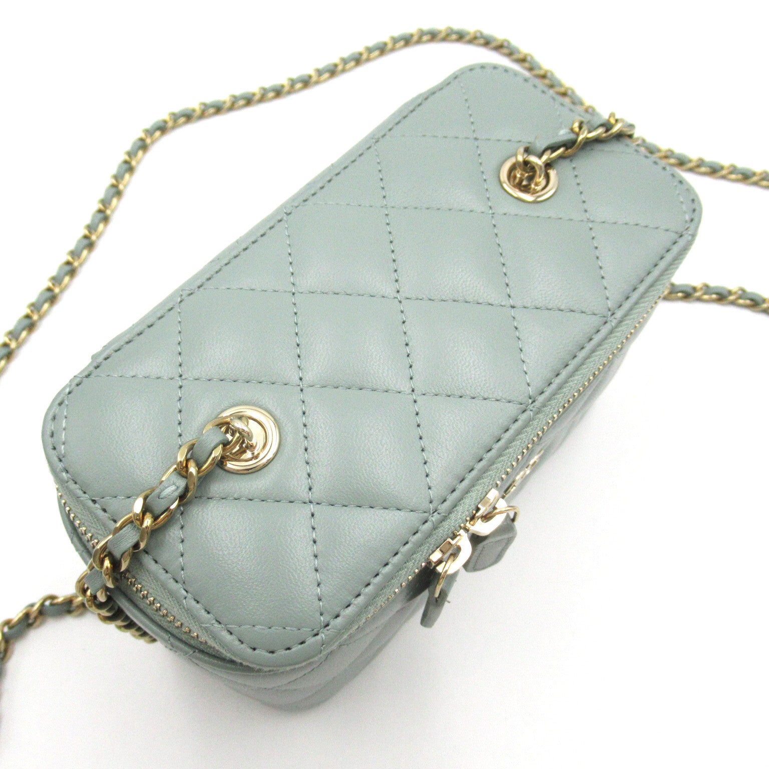 Chanel Vanity Chain Shoulder Bag  Green AP1341