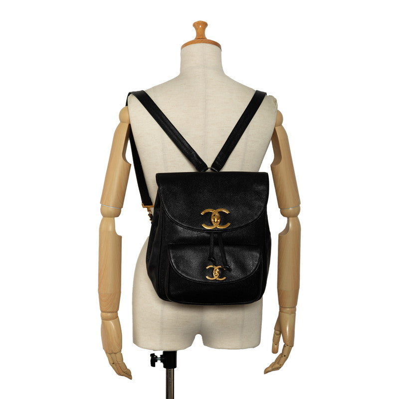 Chanel Vintage Coco Rucksack Backpack Black G Caviar S  CHANEL
