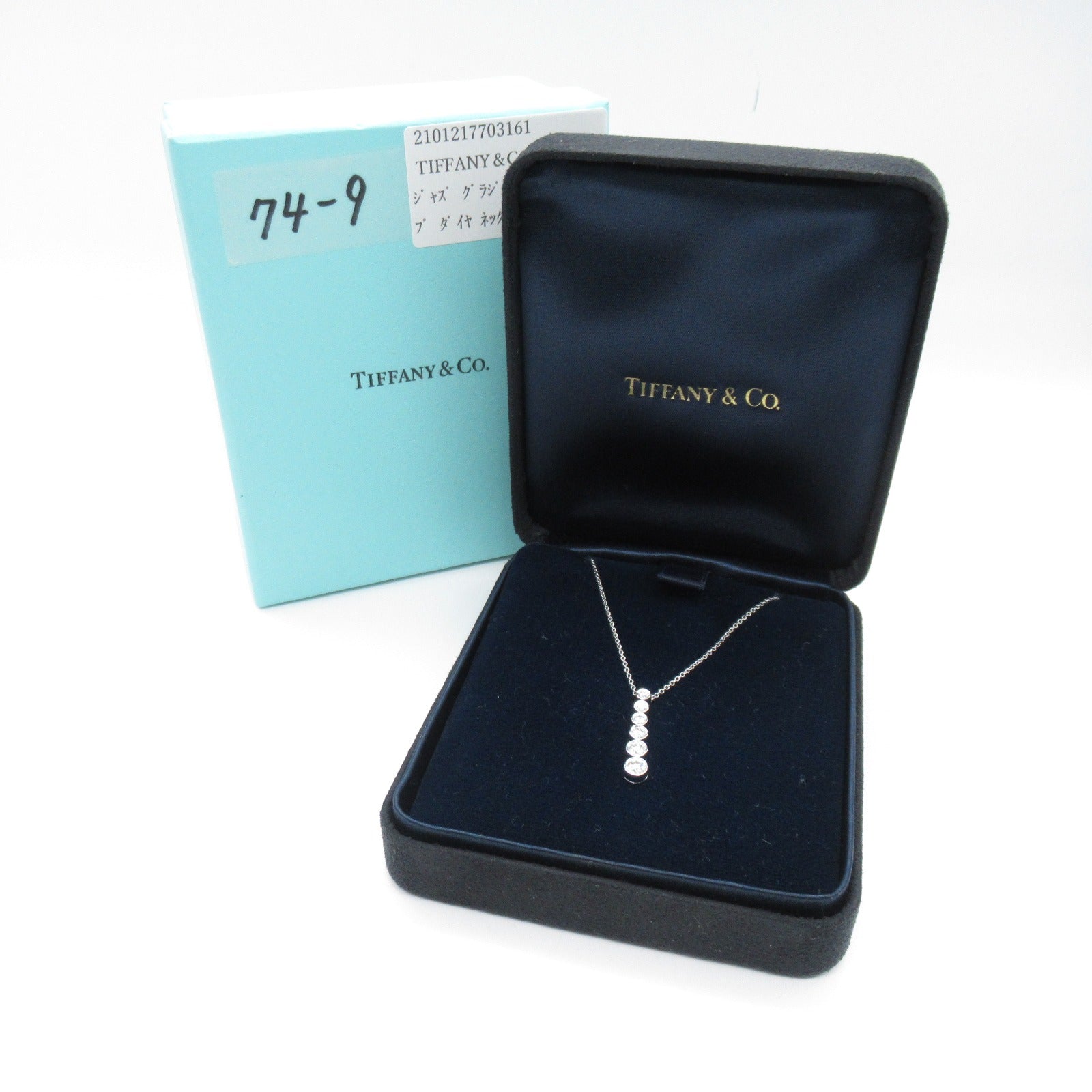 Tiffany TIFFANY&amp;CO Jazz Grazied Drop Diamond Necklace Collar Jewelry Pt950 Platinum Diamond  Clearance