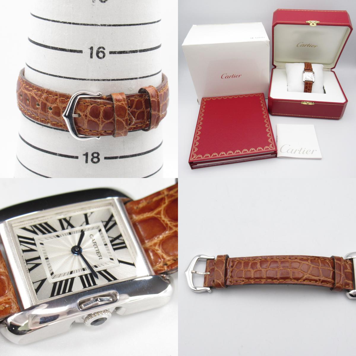 Cartier Cartier SM Watch K18WG (White G) Leather Belt  Silver  W5310029