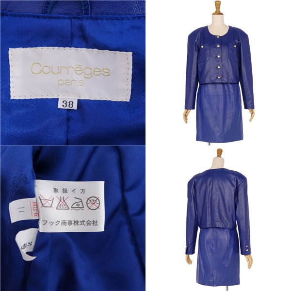 Crazy Courreges  Shirt Jacket Shirt Lambskin  38(S equivalent) Blue